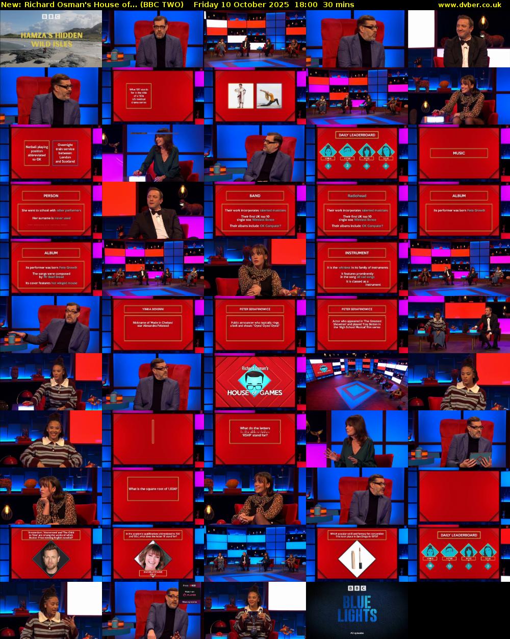 Richard Osman's House of... (BBC TWO) Friday 10 October 2025 18:00 - 18:30