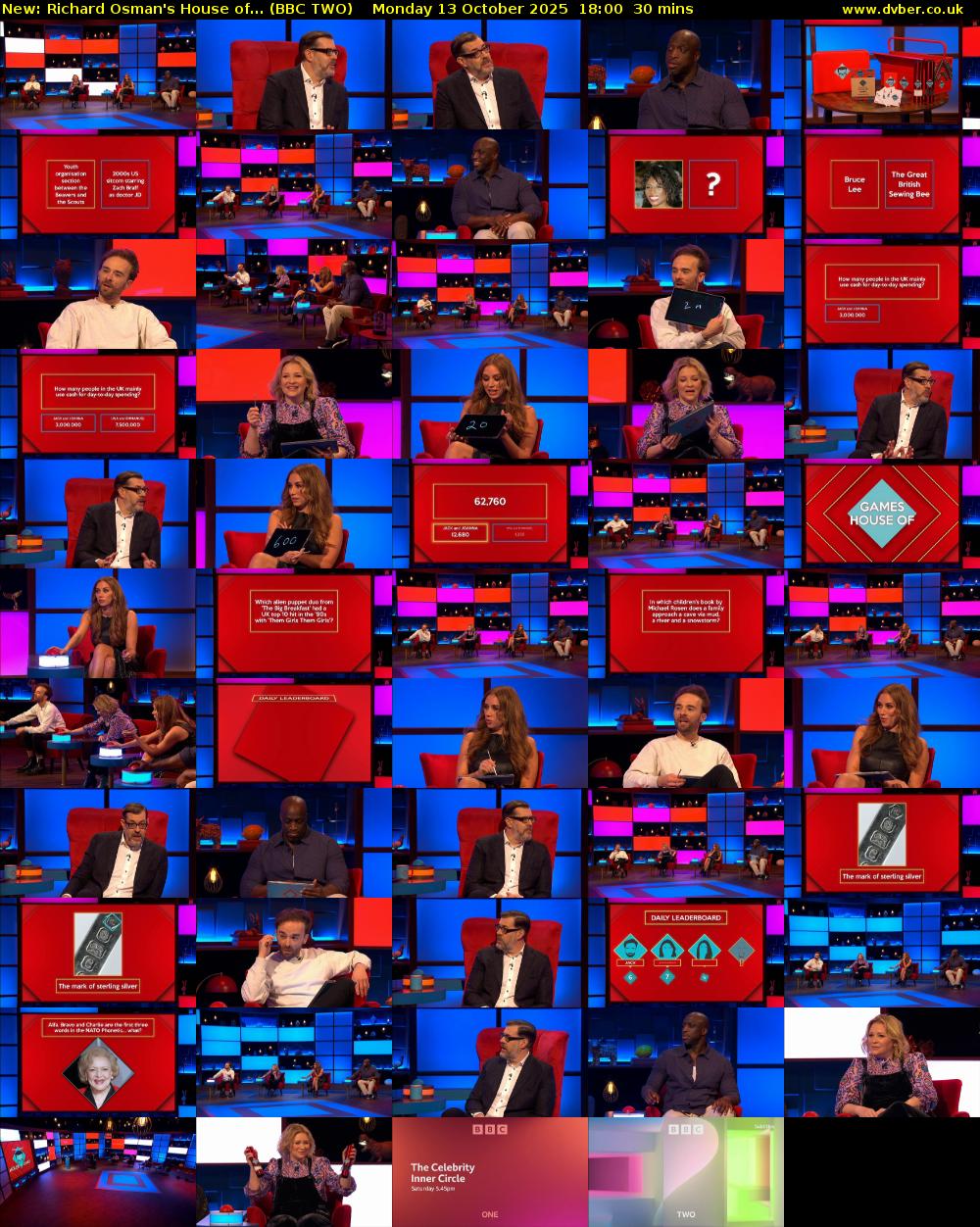 Richard Osman's House of... (BBC TWO) Monday 13 October 2025 18:00 - 18:30