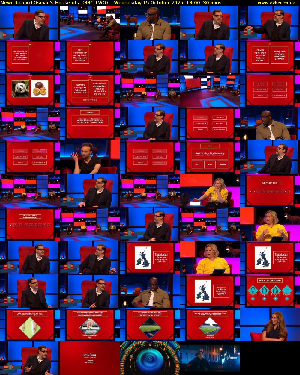 Richard Osman's House of... (BBC TWO) Wednesday 15 October 2025 18:00 - 18:30