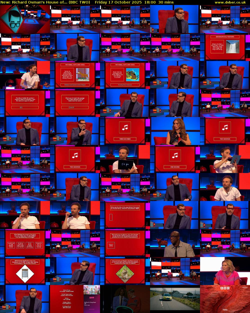 Richard Osman's House of... (BBC TWO) Friday 17 October 2025 18:00 - 18:30
