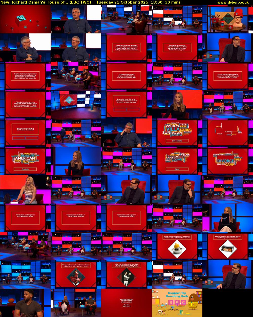 Richard Osman's House of... (BBC TWO) Tuesday 21 October 2025 18:00 - 18:30