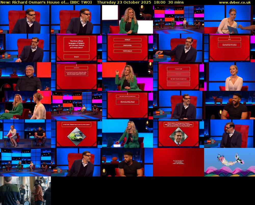 Richard Osman's House of... (BBC TWO) Thursday 23 October 2025 18:00 - 18:30