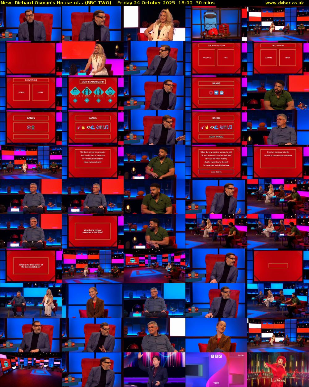 Richard Osman's House of... (BBC TWO) Friday 24 October 2025 18:00 - 18:30