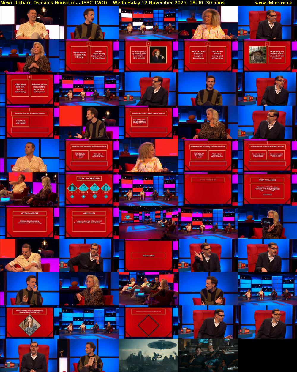 Richard Osman's House of... (BBC TWO) Wednesday 12 November 2025 18:00 - 18:30