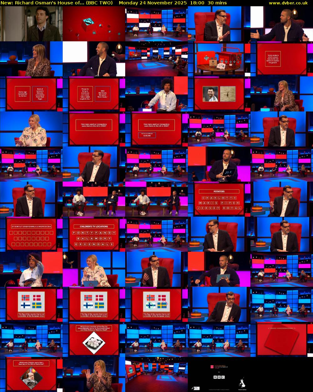 Richard Osman's House of... (BBC TWO) Monday 24 November 2025 18:00 - 18:30