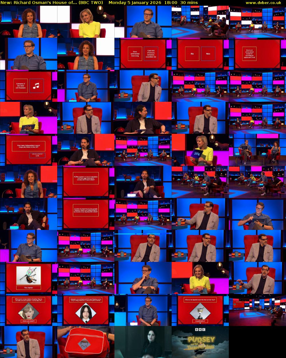 Richard Osman's House of... (BBC TWO) Monday 5 January 2026 18:00 - 18:30