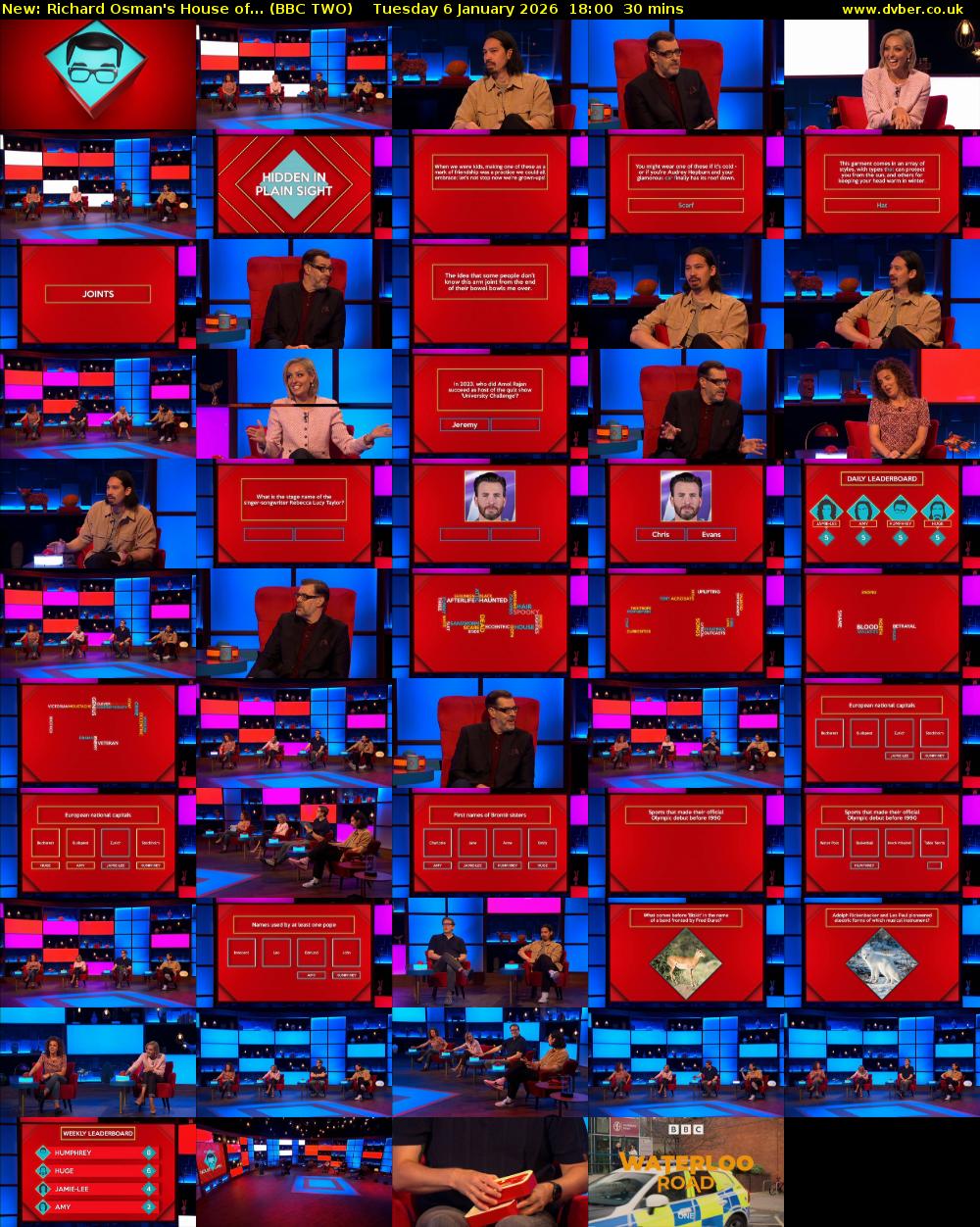 Richard Osman's House of... (BBC TWO) Tuesday 6 January 2026 18:00 - 18:30