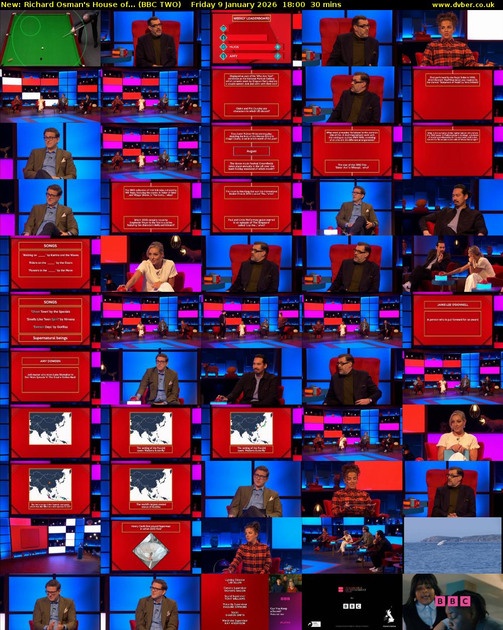 Richard Osman's House of... (BBC TWO) Friday 9 January 2026 18:00 - 18:30