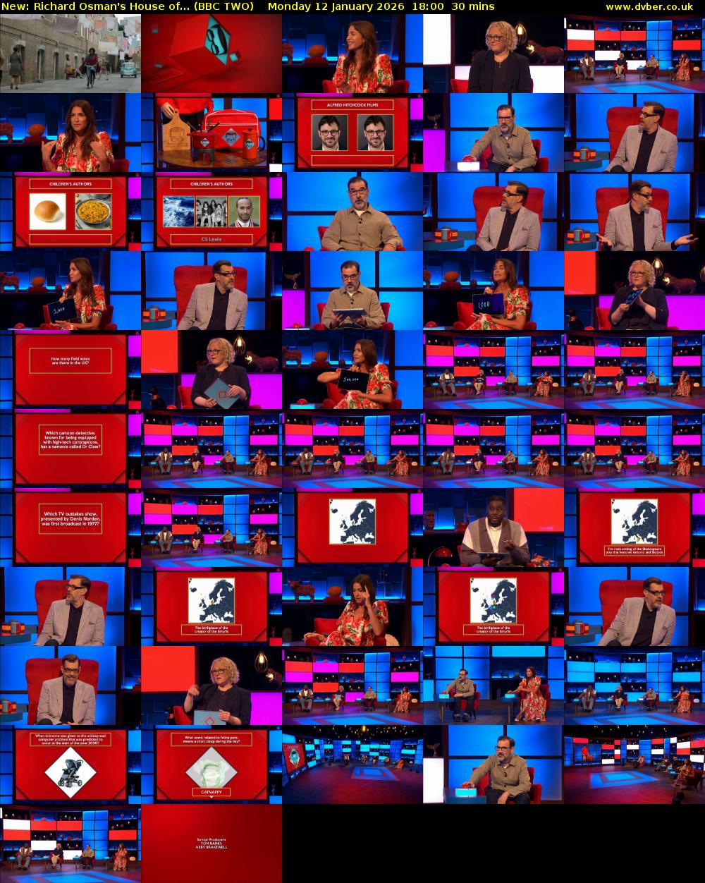 Richard Osman's House of... (BBC TWO) Monday 12 January 2026 18:00 - 18:30