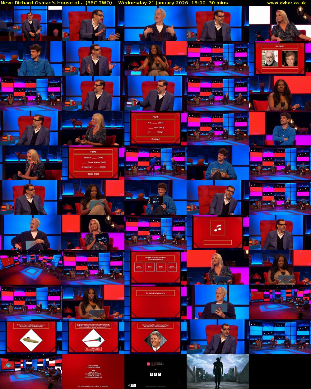 Richard Osman's House of... (BBC TWO) Wednesday 21 January 2026 18:00 - 18:30
