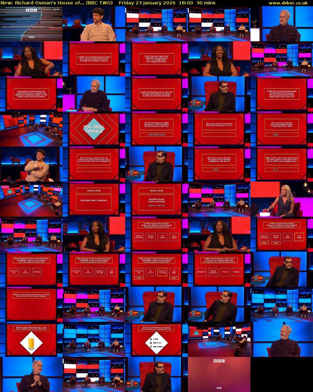 Richard Osman's House of... (BBC TWO) Friday 23 January 2026 18:00 - 18:30