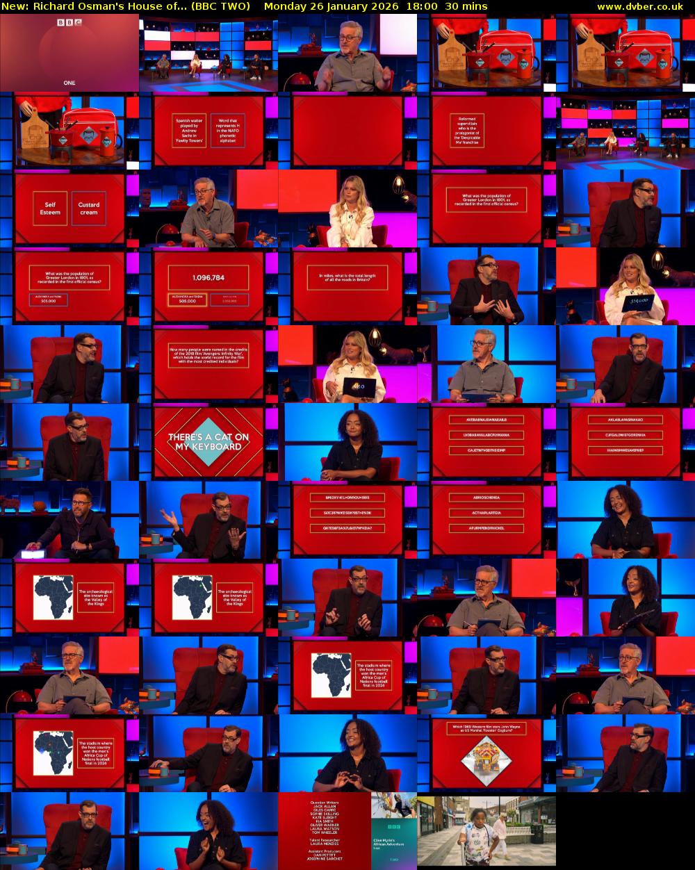 Richard Osman's House of... (BBC TWO) Monday 26 January 2026 18:00 - 18:30