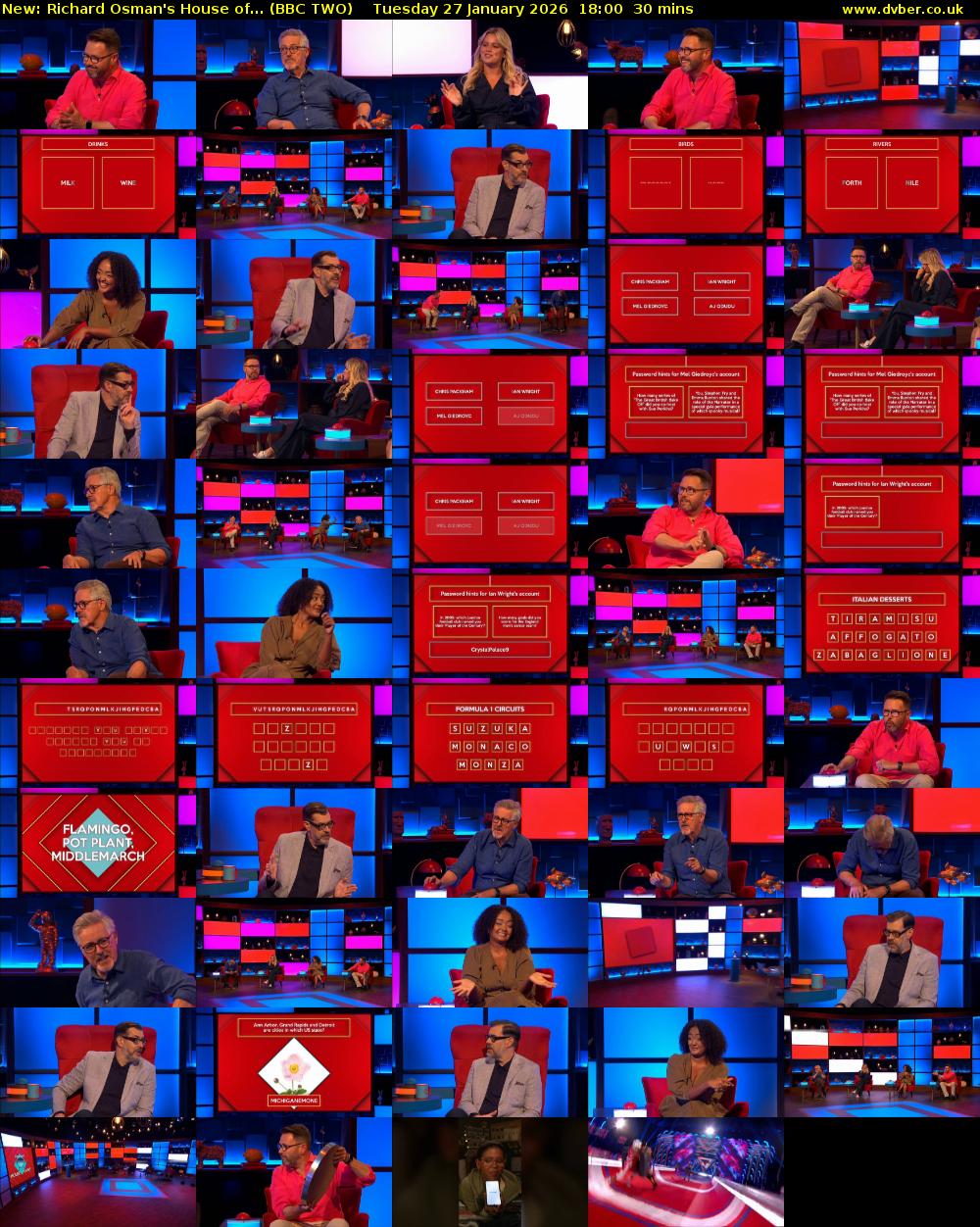Richard Osman's House of... (BBC TWO) Tuesday 27 January 2026 18:00 - 18:30
