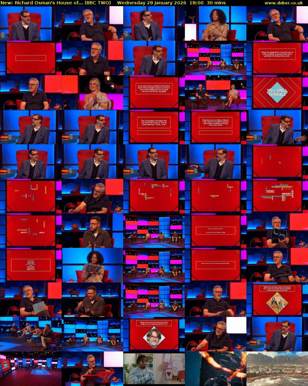 Richard Osman's House of... (BBC TWO) Wednesday 28 January 2026 18:00 - 18:30