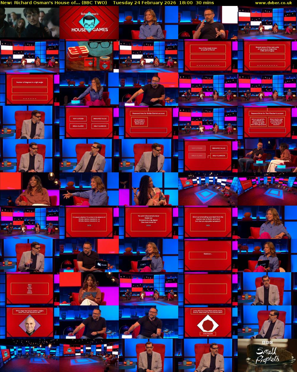 Richard Osman's House of... (BBC TWO) Tuesday 24 February 2026 18:00 - 18:30