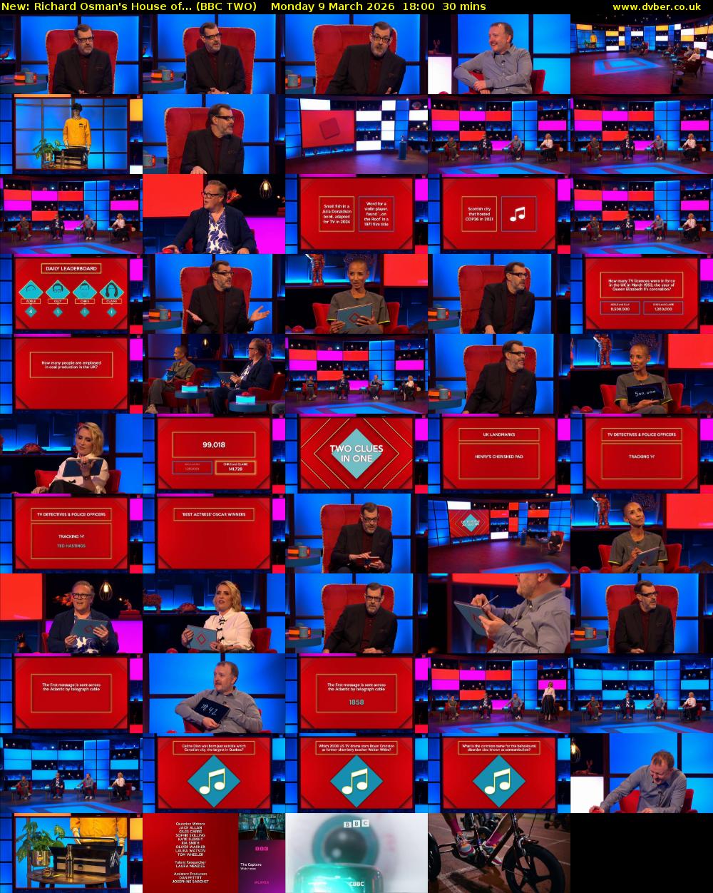 Richard Osman's House of... (BBC TWO) Monday 9 March 2026 18:00 - 18:30
