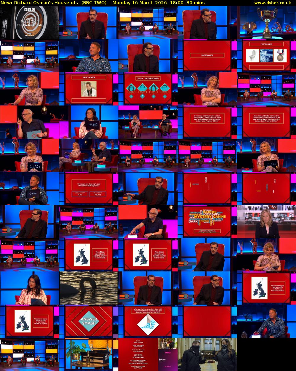 Richard Osman's House of... (BBC TWO) Monday 16 March 2026 18:00 - 18:30