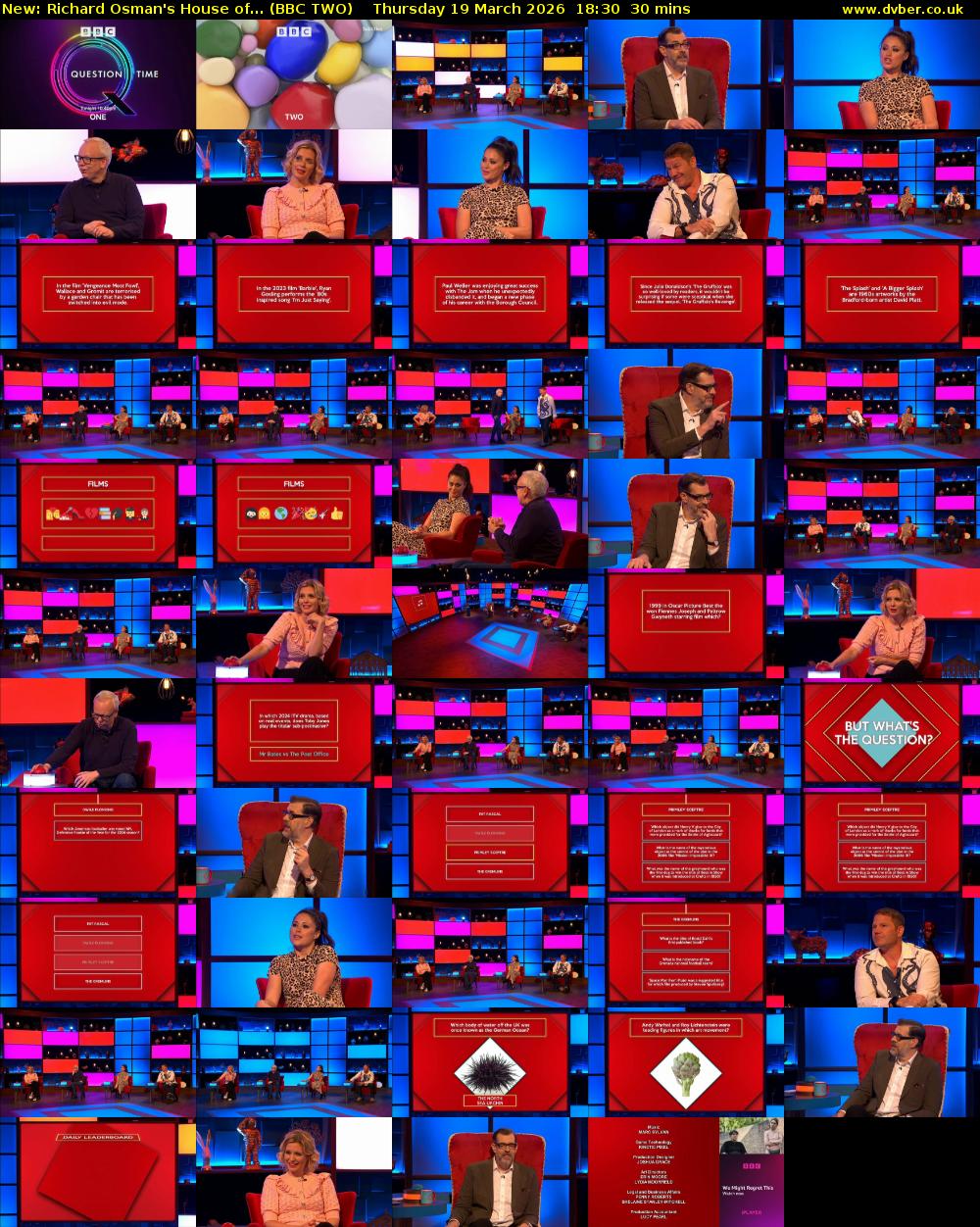 Richard Osman's House of... (BBC TWO) Thursday 19 March 2026 18:30 - 19:00