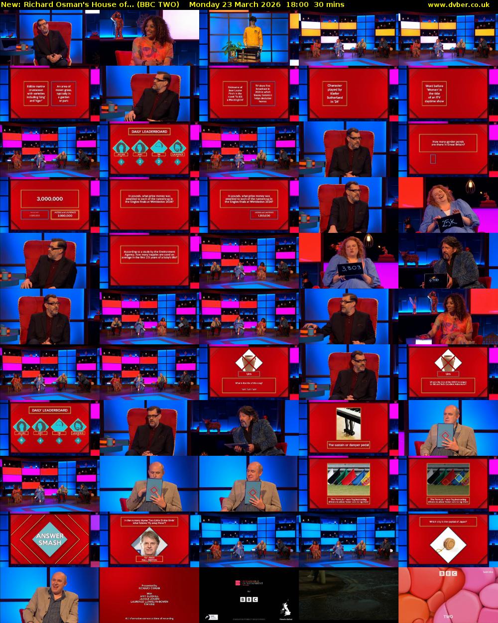 Richard Osman's House of... (BBC TWO) Monday 23 March 2026 18:00 - 18:30