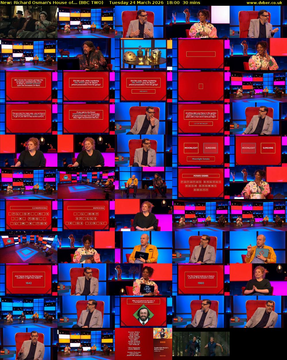 Richard Osman's House of... (BBC TWO) Tuesday 24 March 2026 18:00 - 18:30