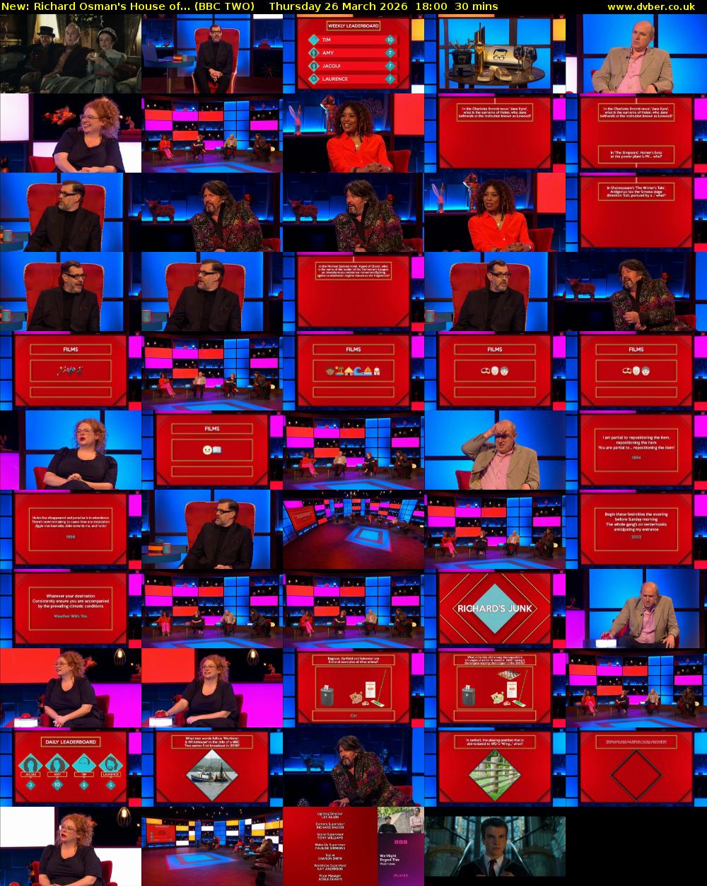 Richard Osman's House of... (BBC TWO) Thursday 26 March 2026 18:00 - 18:30