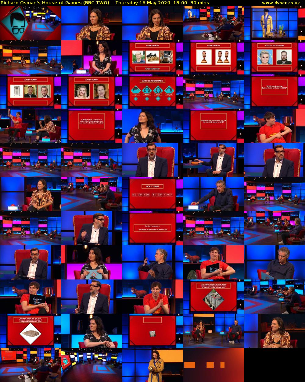 Richard Osman's House of Games (BBC TWO) Thursday 16 May 2024 18:00 - 18:30