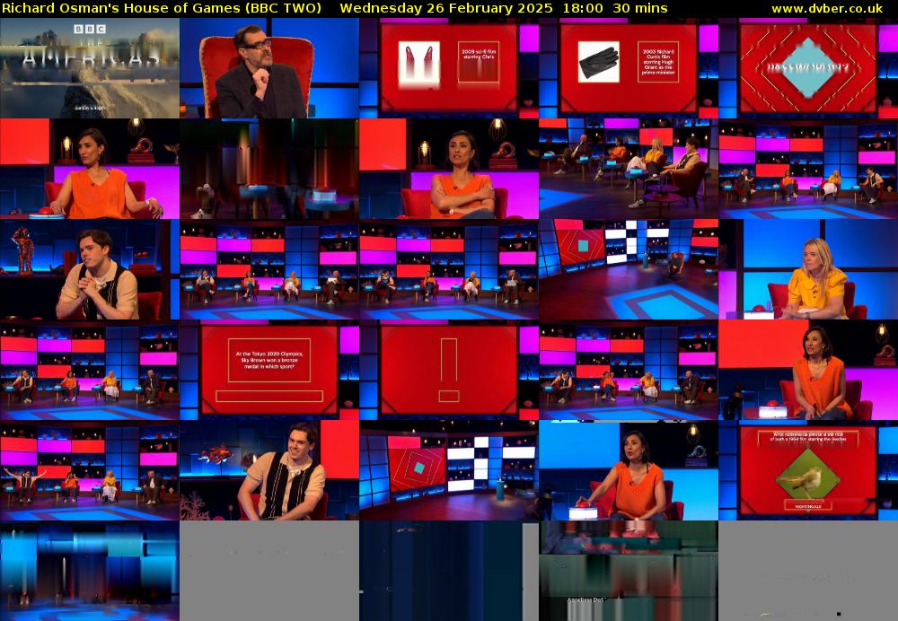 Richard Osman's House of Games (BBC TWO) Wednesday 26 February 2025 18:00 - 18:30
