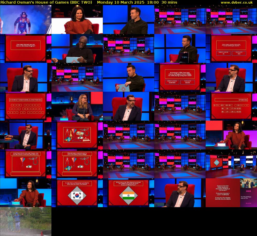 Richard Osman's House of Games (BBC TWO) Monday 10 March 2025 18:00 - 18:30