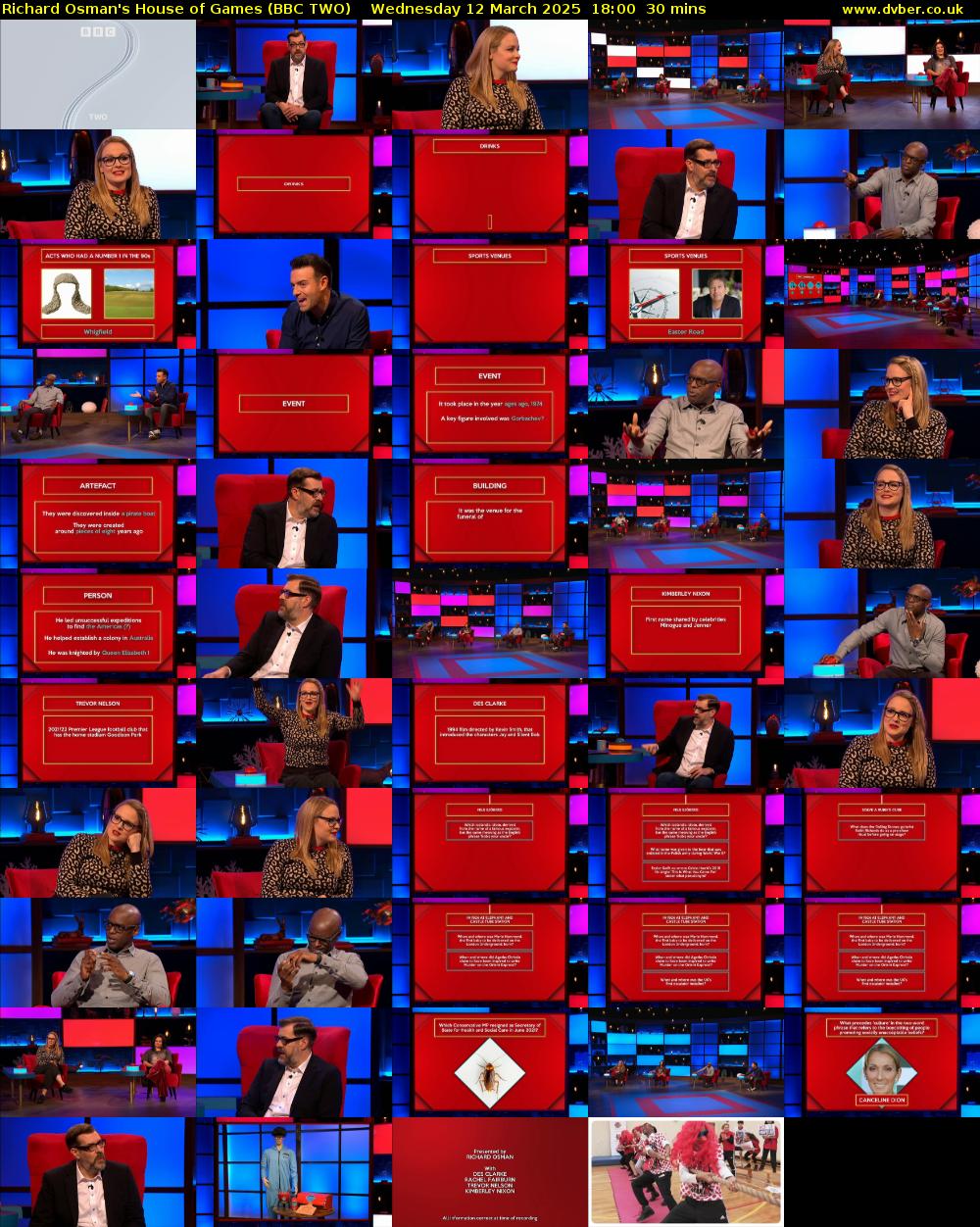Richard Osman's House of Games (BBC TWO) Wednesday 12 March 2025 18:00 - 18:30