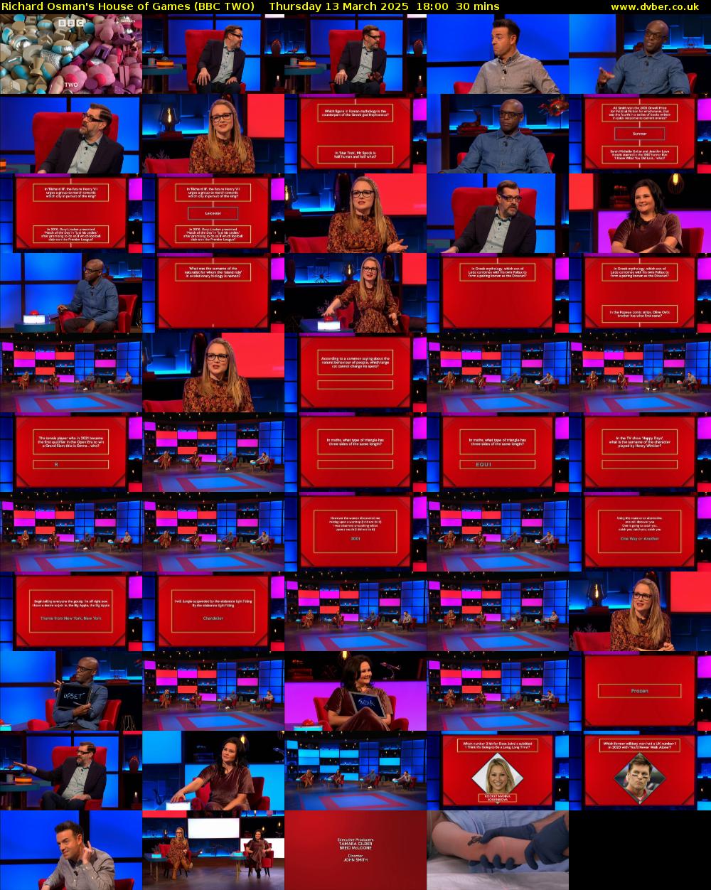 Richard Osman's House of Games (BBC TWO) Thursday 13 March 2025 18:00 - 18:30