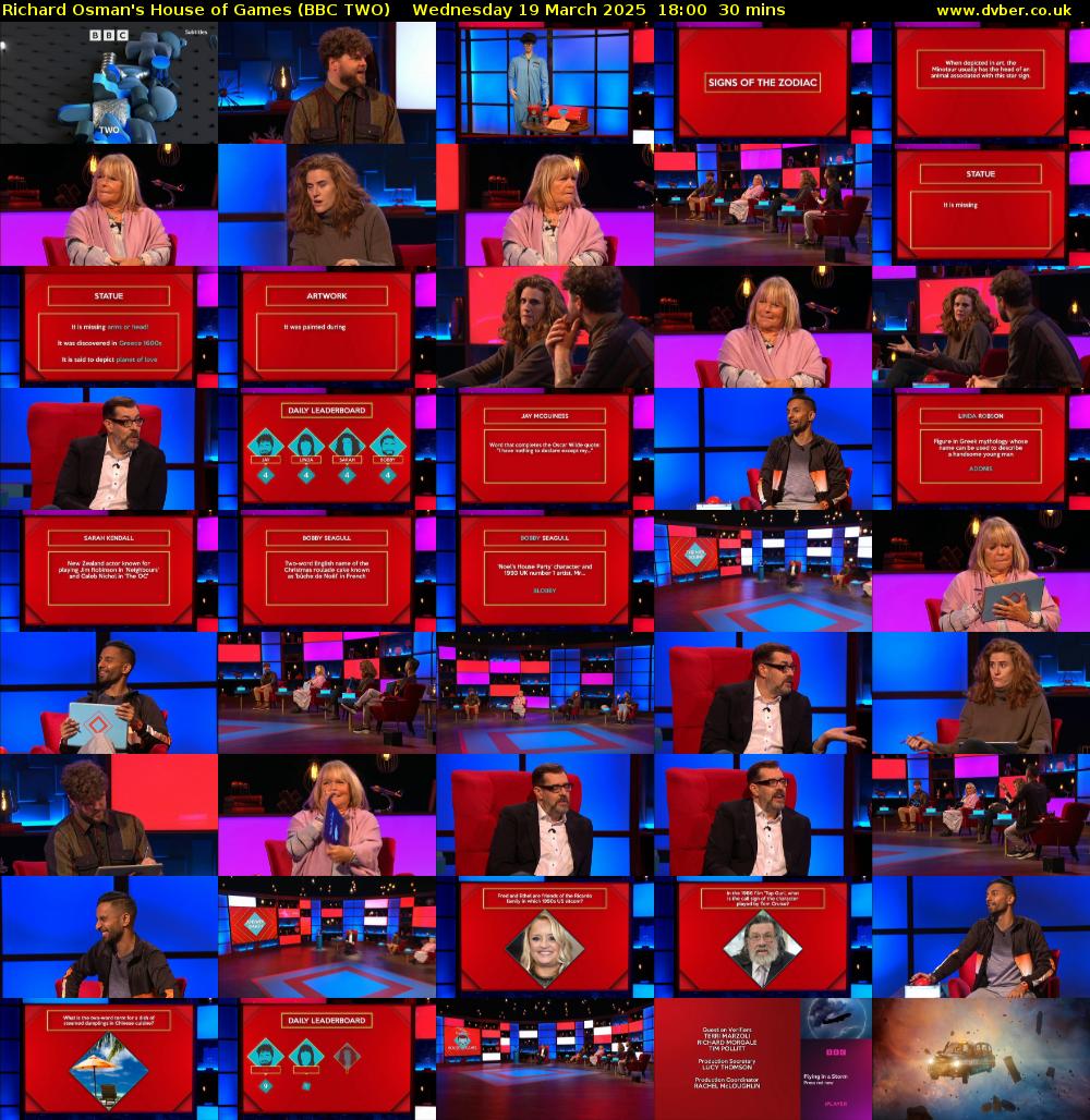 Richard Osman's House of Games (BBC TWO) Wednesday 19 March 2025 18:00 - 18:30