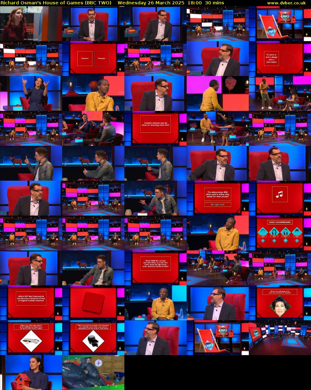 Richard Osman's House of Games (BBC TWO) Wednesday 26 March 2025 18:00 - 18:30