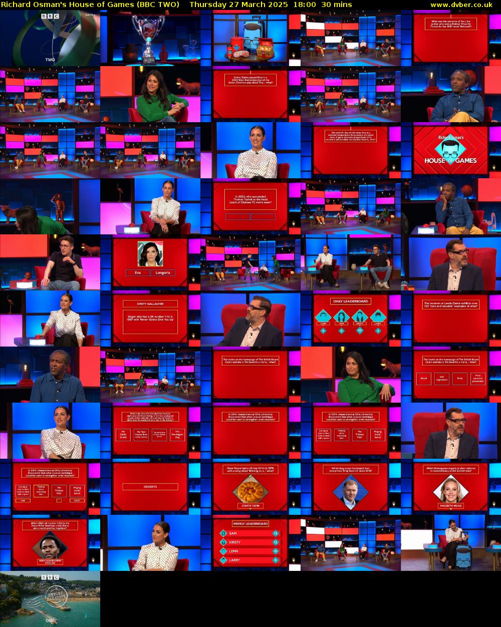 Richard Osman's House of Games (BBC TWO) Thursday 27 March 2025 18:00 - 18:30
