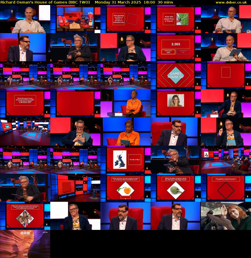 Richard Osman's House of Games (BBC TWO) Monday 31 March 2025 18:00 - 18:30