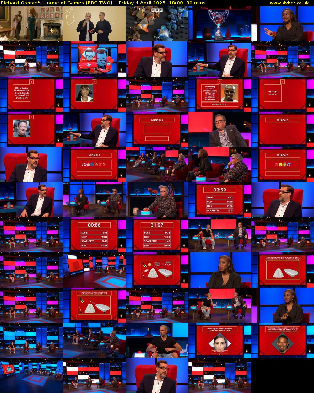Richard Osman's House of Games (BBC TWO) Friday 4 April 2025 18:00 - 18:30