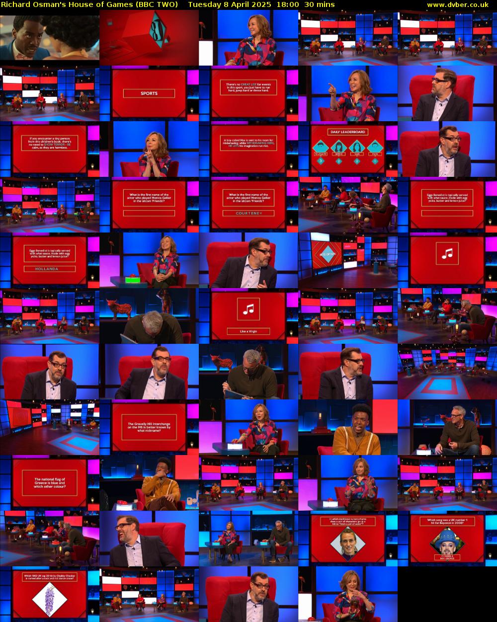 Richard Osman's House of Games (BBC TWO) Tuesday 8 April 2025 18:00 - 18:30