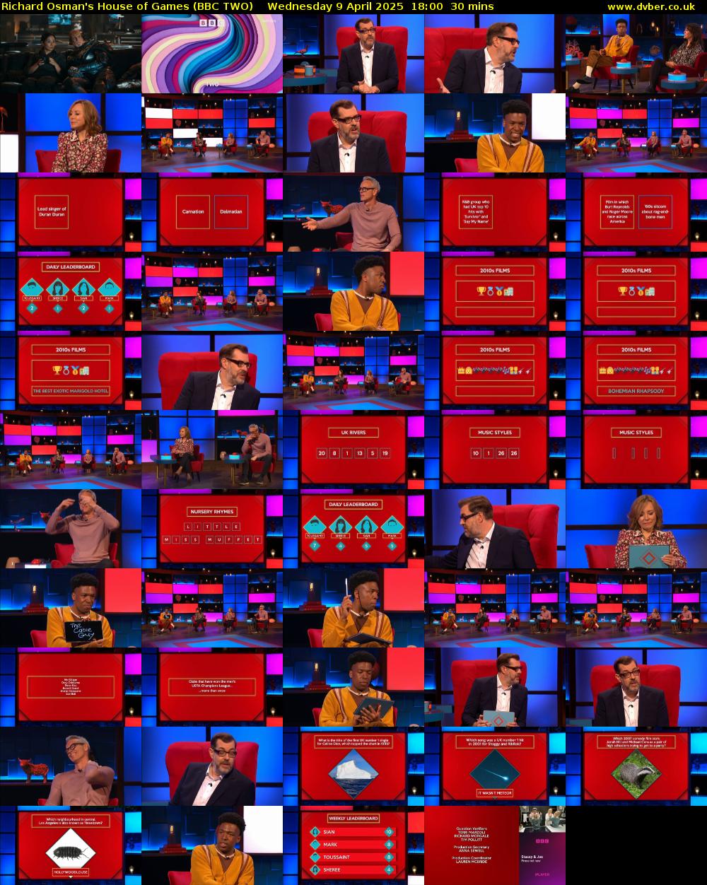Richard Osman's House of Games (BBC TWO) Wednesday 9 April 2025 18:00 - 18:30