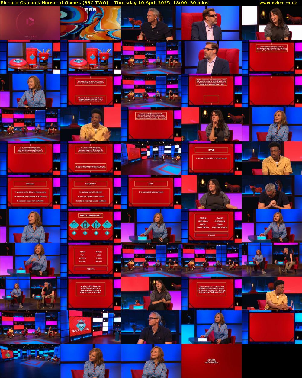 Richard Osman's House of Games (BBC TWO) Thursday 10 April 2025 18:00 - 18:30