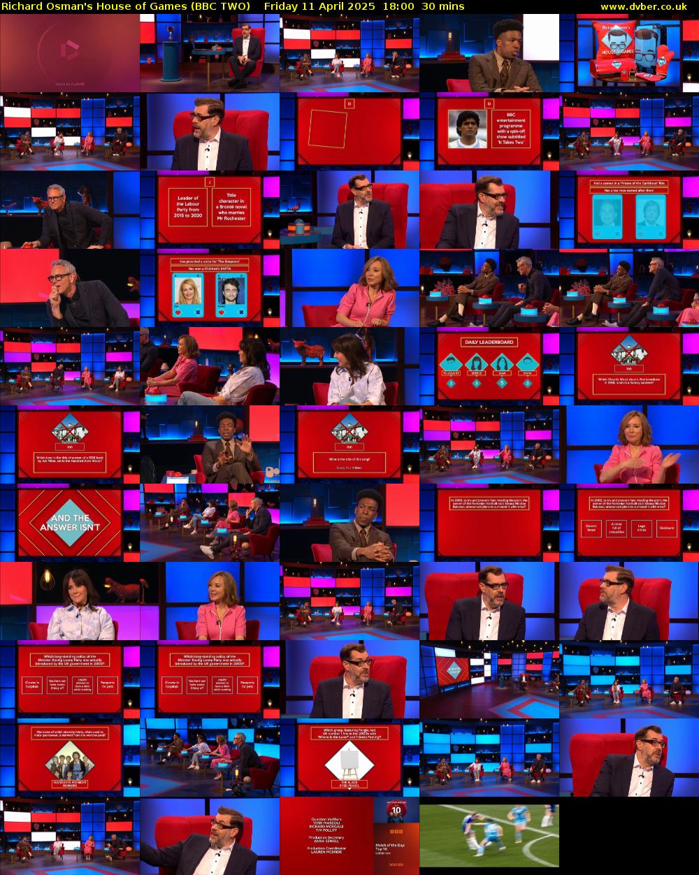 Richard Osman's House of Games (BBC TWO) Friday 11 April 2025 18:00 - 18:30