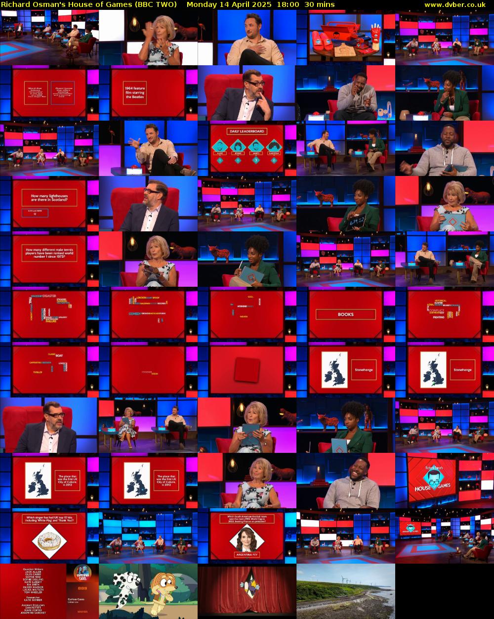 Richard Osman's House of Games (BBC TWO) Monday 14 April 2025 18:00 - 18:30