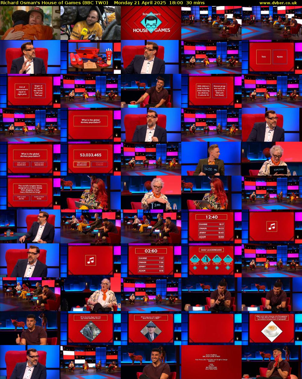 Richard Osman's House of Games (BBC TWO) Monday 21 April 2025 18:00 - 18:30