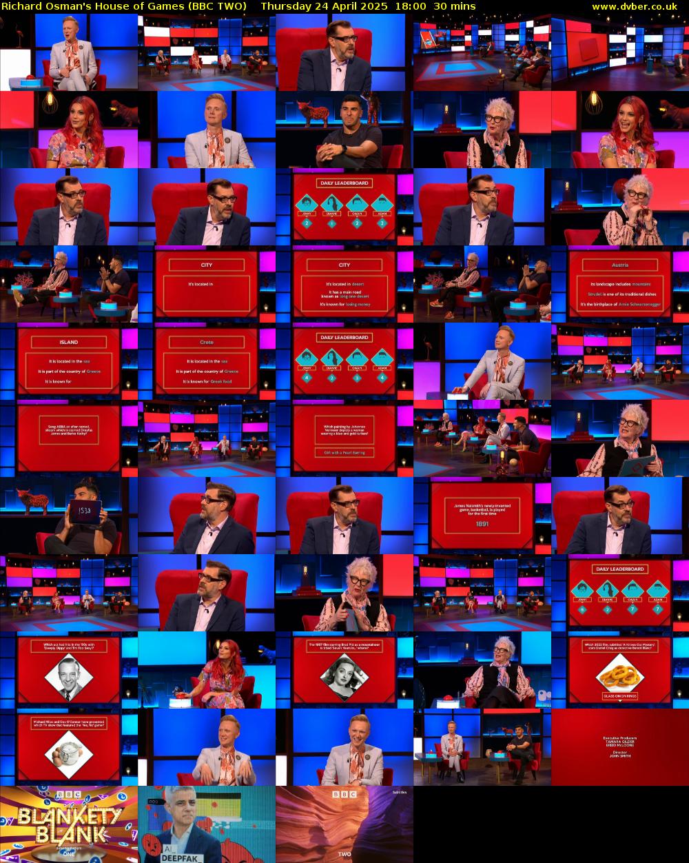Richard Osman's House of Games (BBC TWO) Thursday 24 April 2025 18:00 - 18:30
