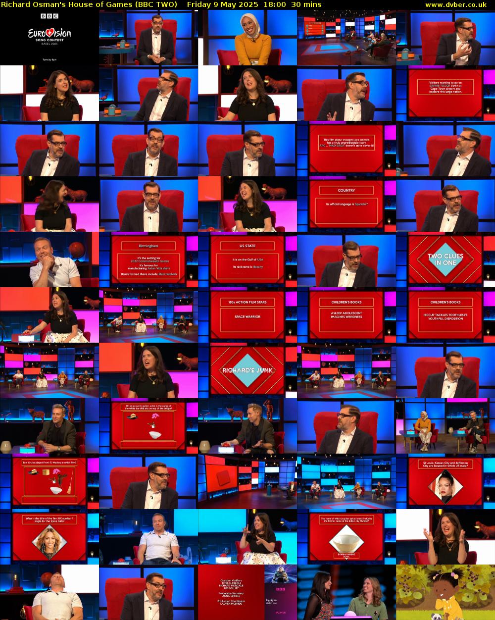 Richard Osman's House of Games (BBC TWO) Friday 9 May 2025 18:00 - 18:30