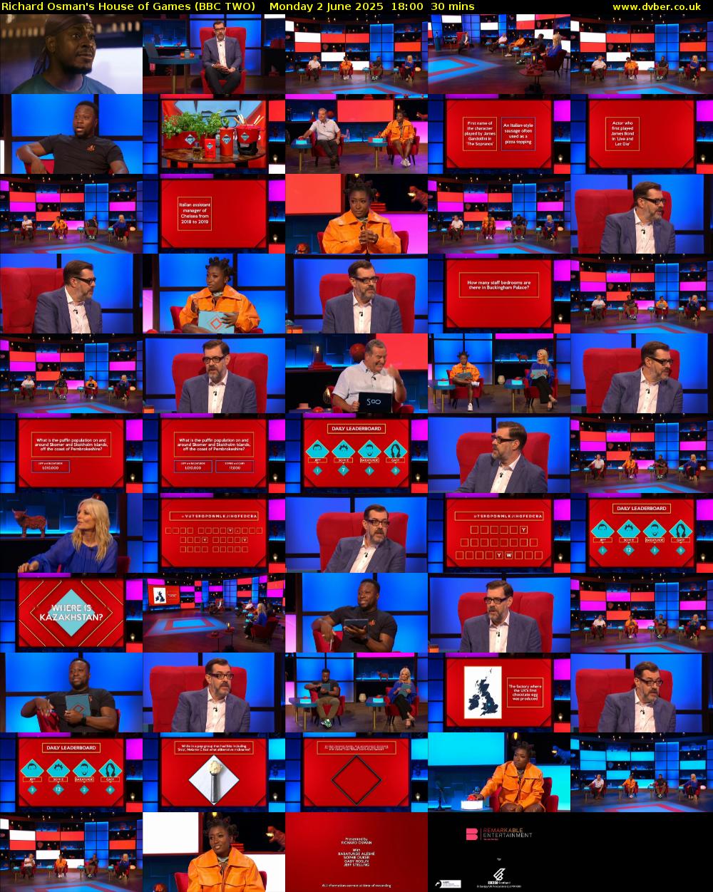 Richard Osman's House of Games (BBC TWO) Monday 2 June 2025 18:00 - 18:30