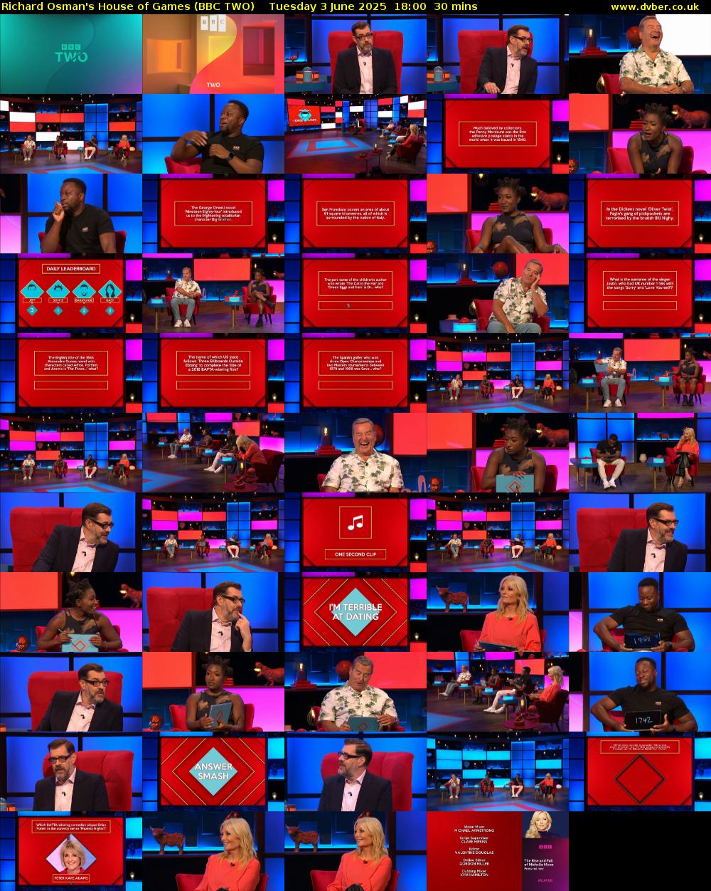 Richard Osman's House of Games (BBC TWO) Tuesday 3 June 2025 18:00 - 18:30