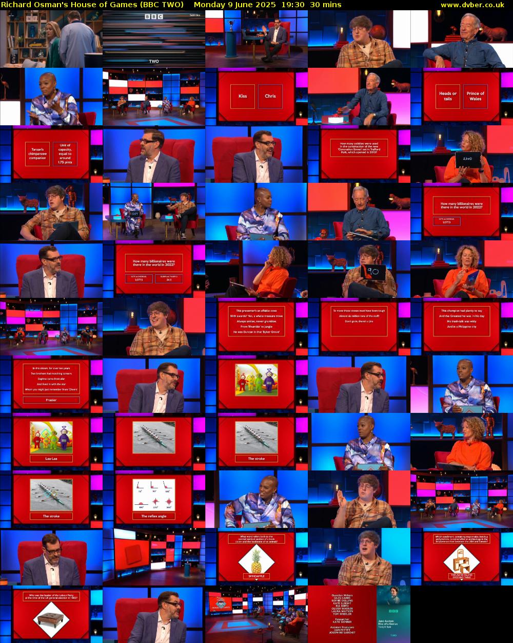 Richard Osman's House of Games (BBC TWO) Monday 9 June 2025 19:30 - 20:00