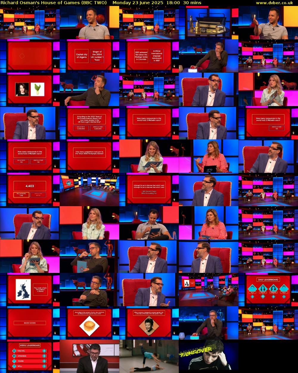 Richard Osman's House of Games (BBC TWO) Monday 23 June 2025 18:00 - 18:30