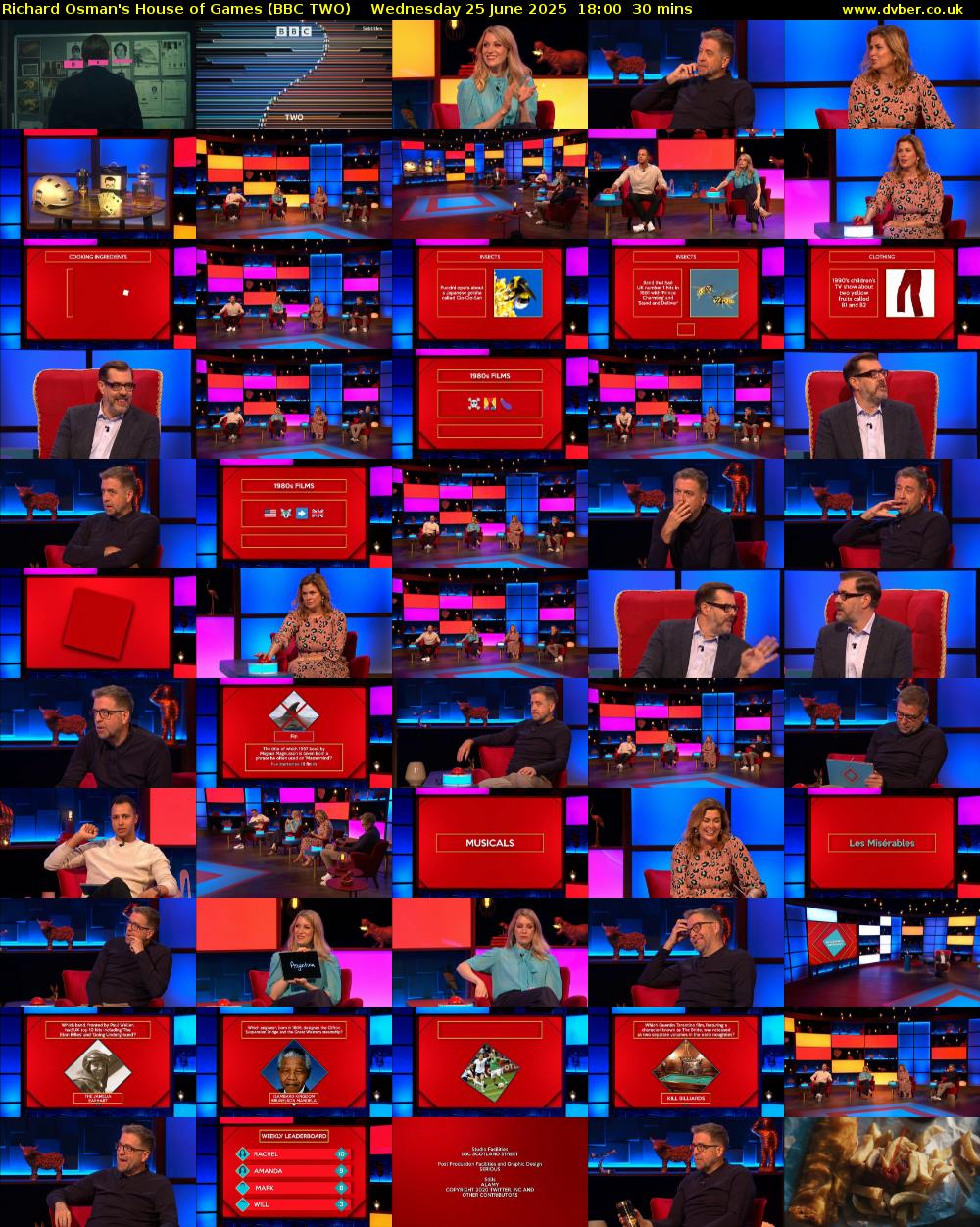 Richard Osman's House of Games (BBC TWO) Wednesday 25 June 2025 18:00 - 18:30