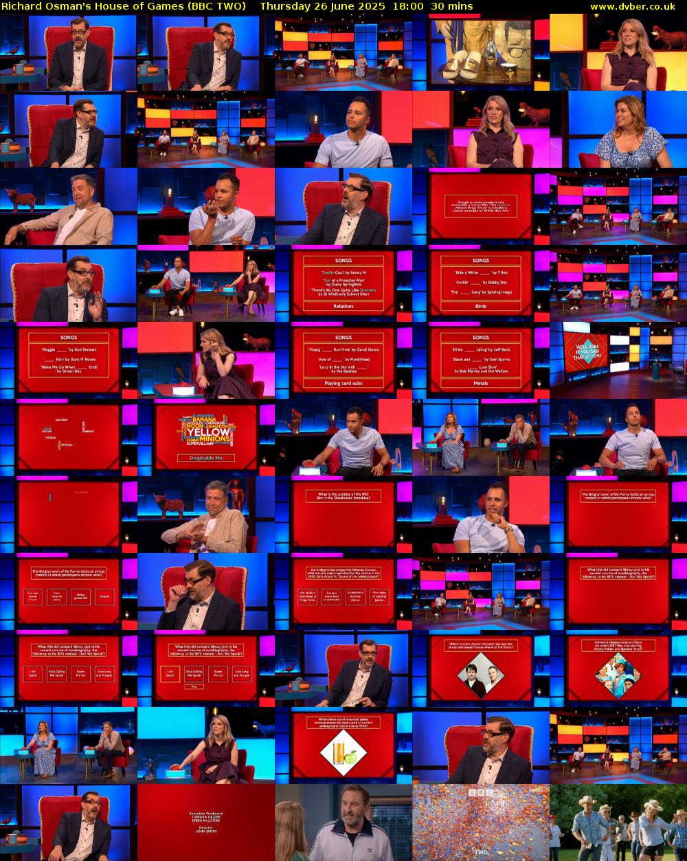 Richard Osman's House of Games (BBC TWO) Thursday 26 June 2025 18:00 - 18:30