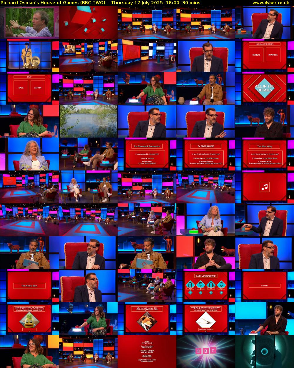 Richard Osman's House of Games (BBC TWO) Thursday 17 July 2025 18:00 - 18:30